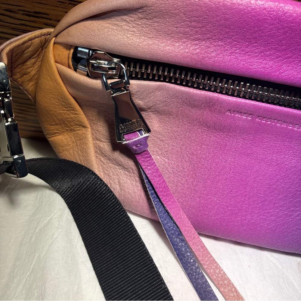 Aimee Kestenberg Leather Convertible Milan Belt Bag Island Ombre Purple NWOT EX - Picture 2 of 7